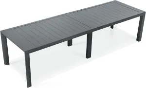PURPLE LEAF Outdoor Dining Table 121" X 37" Slatted Tabletop Large Aluminum Rectangular Patio Dining Table for 10, Weather-Resistant Patio Table for Backyard Garden Lawn Porch Deck