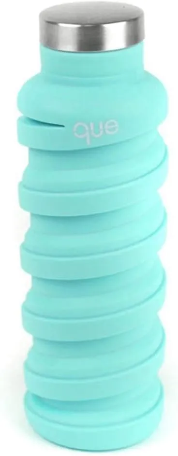 que Bottle | Designed for Travel and Outdoor. Collapsible Water Bottle - Food-Grade Silicone/BPA Free/Lightweight/Eco-Friendly - 20oz (Misty Mint)