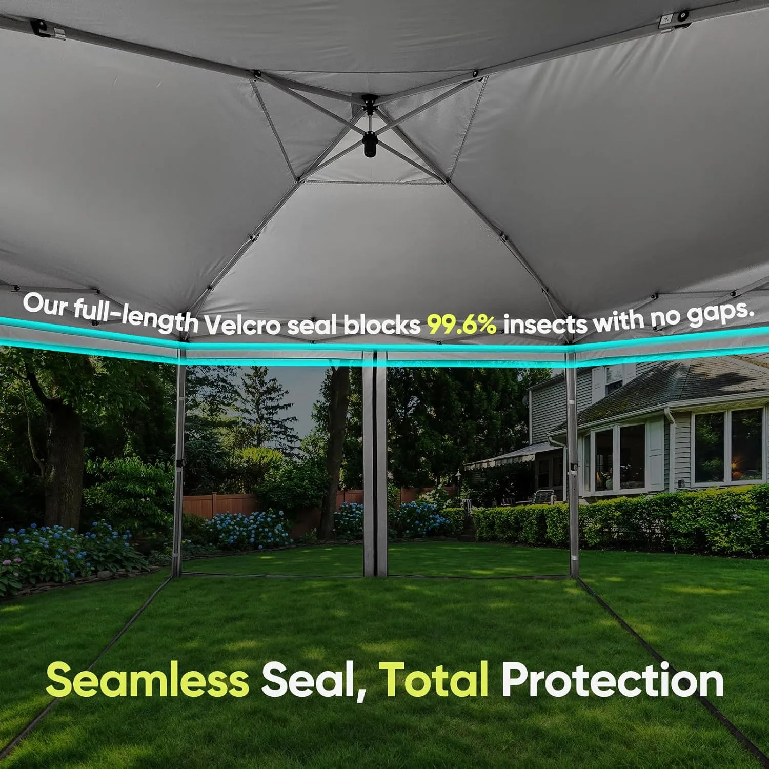 Quictent 8'x8’ Pop up Screened Canopy Tent with Mosquito Netting, Portable Easy up Outdoor Screen House Shelter for Patio, Camping and Picnic, Includes Wheeled Carry Bag (Tan)