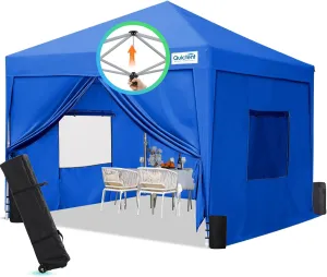 Quictent Privacy 10x10 Pop up Canopy Tent with Sidewalls and Roll-up Ventilated Windows, One Person Setup, Easy Outdoor Commercial Gazebo Shelter Enclosed Waterproof, Bonus 4 Sandbags