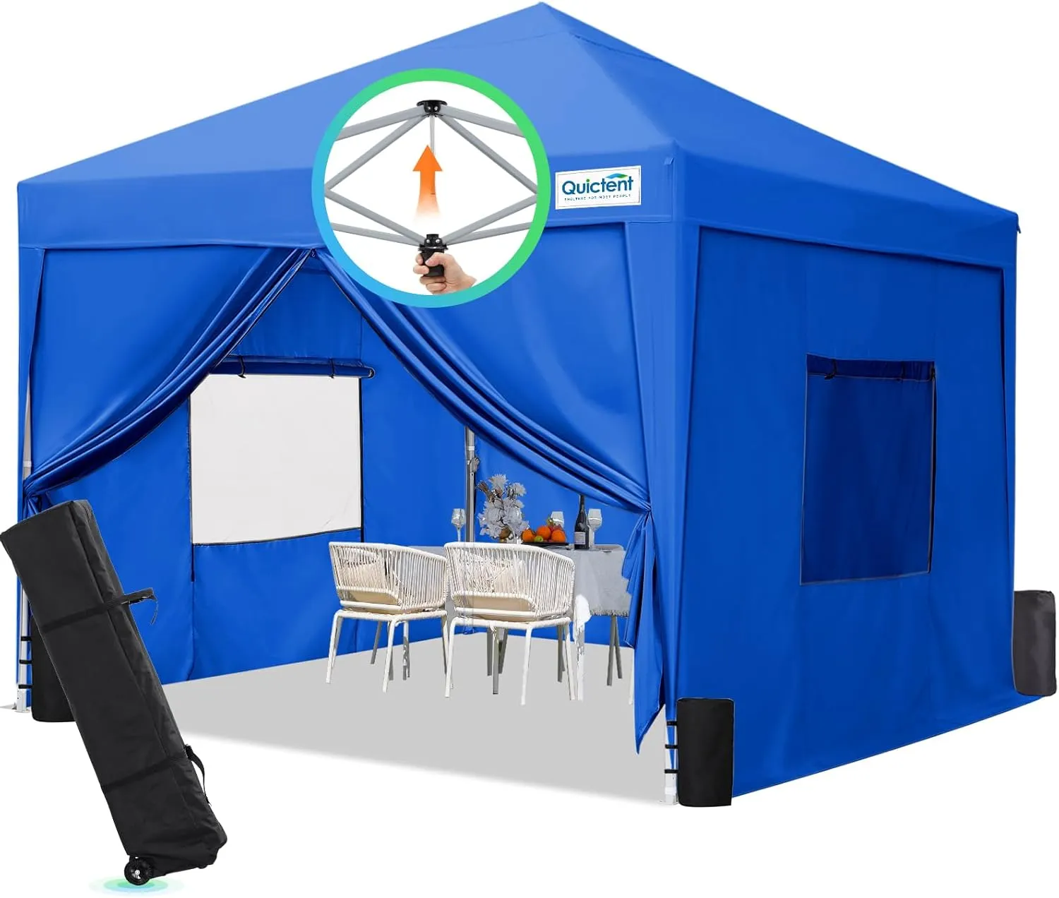 Quictent Privacy 10x10 Pop up Canopy Tent with Sidewalls and Roll-up Ventilated Windows, One Person Setup, Easy Outdoor Commercial Gazebo Shelter Enclosed Waterproof, Bonus 4 Sandbags