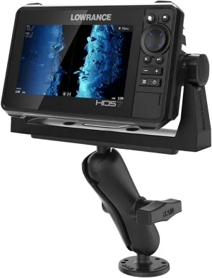 RAM Mounts Drill-Down Marine Electronic Mount RAM-111U with Medium Arm Compatible with Garmin, Humminbird, Lowrance   More