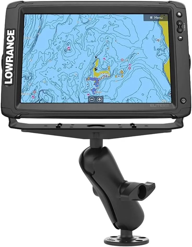 RAM Mounts Large Marine Electronics Mount RAM-D-111U with Medium Arm Compatible with Garmin, Lowrance, Humminbird   More