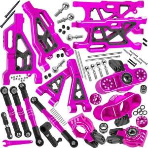 RC Upgrades Part for 1/8 Typhon 6s BLX,1/7 Felony Infraction 6S BLX Limitless,Front Rear Suspension A-Arms,Steering Blocks,Caster Block,Turnbuckles Camber Links w/25T Servo,Pink