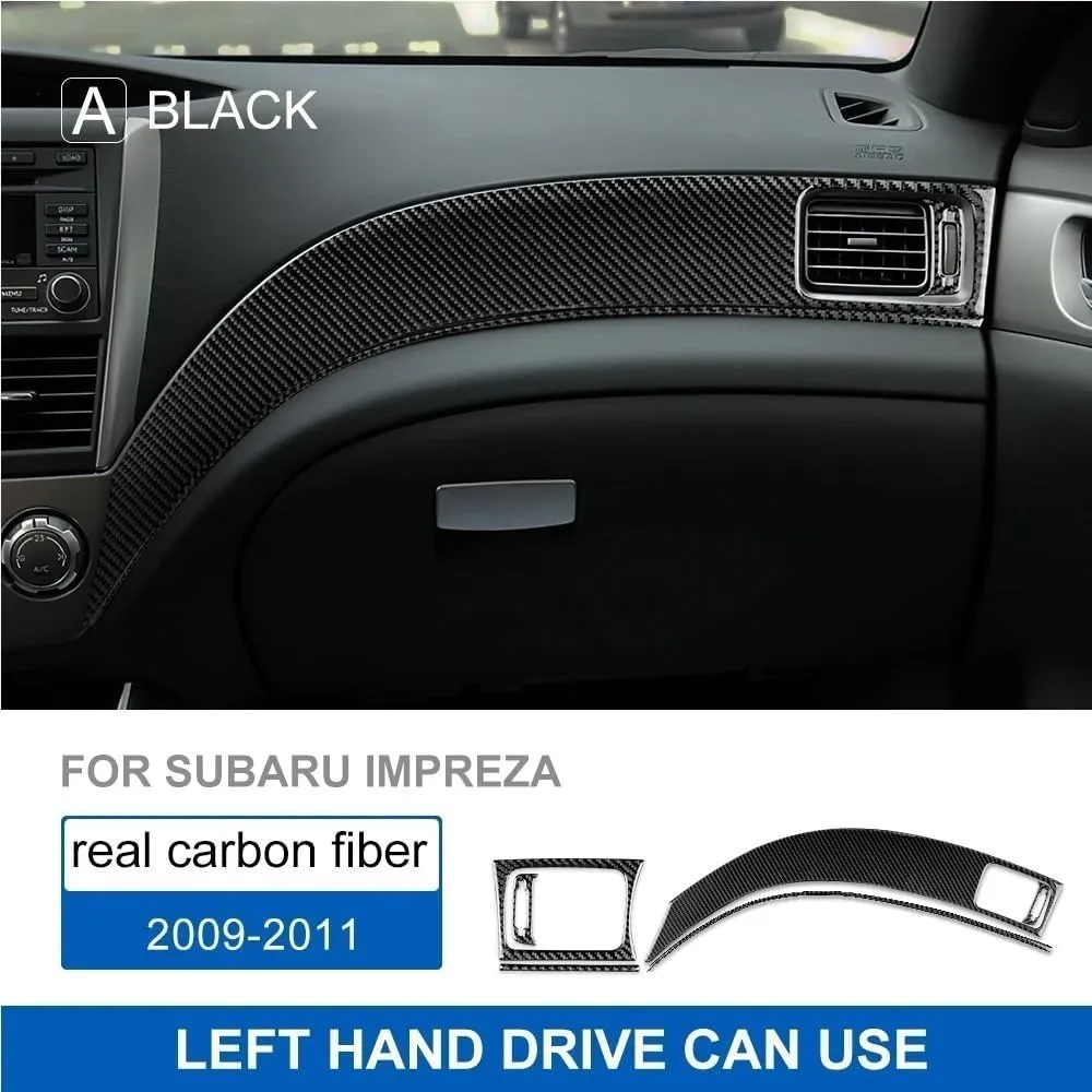 Real Soft Carbon Fiber Sticker Compatible for Subaru Impreza 2009 2010 2011 Trim Air Outlet Dashboard Panel Sticker Decoratie Accessoires(Grizzly)