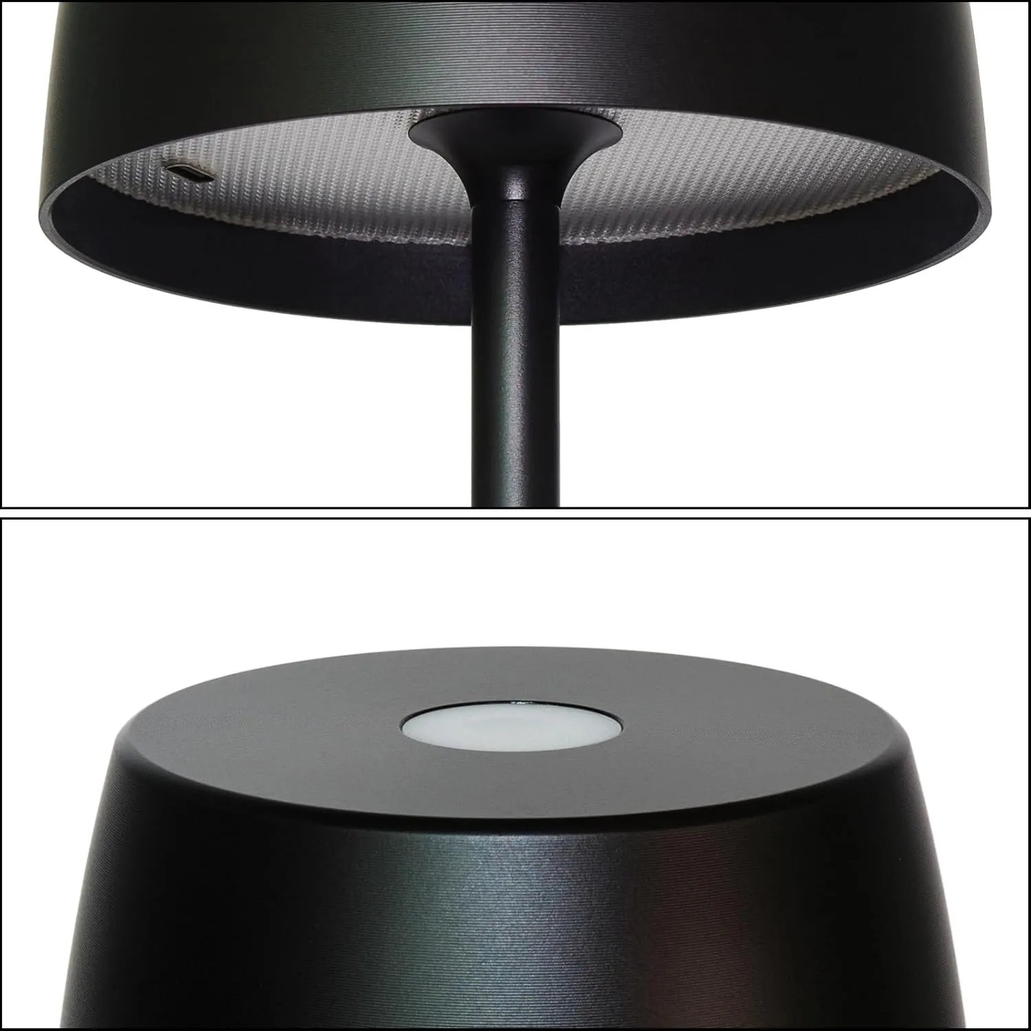 Rechargeable Cordless LED Table Lamp - Waterproof Portable Battery-Operated Indoor/Outdoor Lighting for Home, Kitchen, Desk, Patio, Party, Restaurant, Bar (Black)
