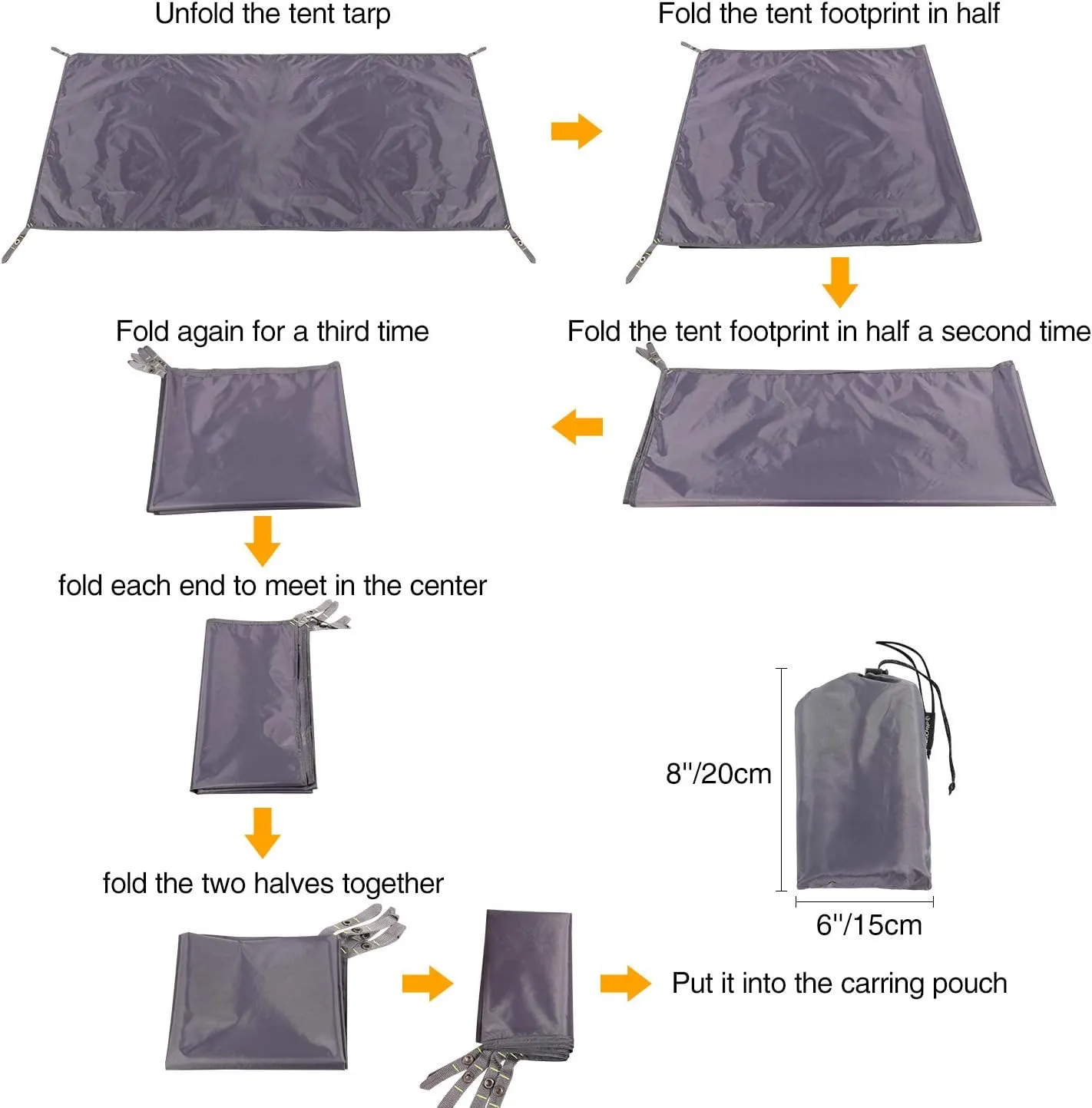 REDCAMP Waterproof Camping Tent Tarp - 95"x83", 4 in 1 Multifunctional Tent Footprint for Camping, Hiking and Survival Gear, Lightweight and Foldable