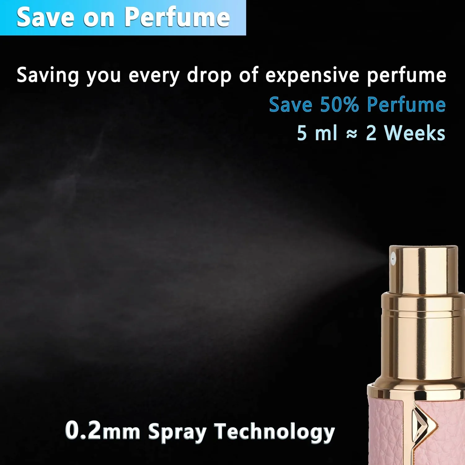 Refillable Travel Perfume Atomizer Bottle - 5ml Luxury Pocket Perfume Dispenser Pump, Travel Perfume Atomiser, Cologne Dispenser, Portable Size Sprayer Bottle for Traveling (Pink)