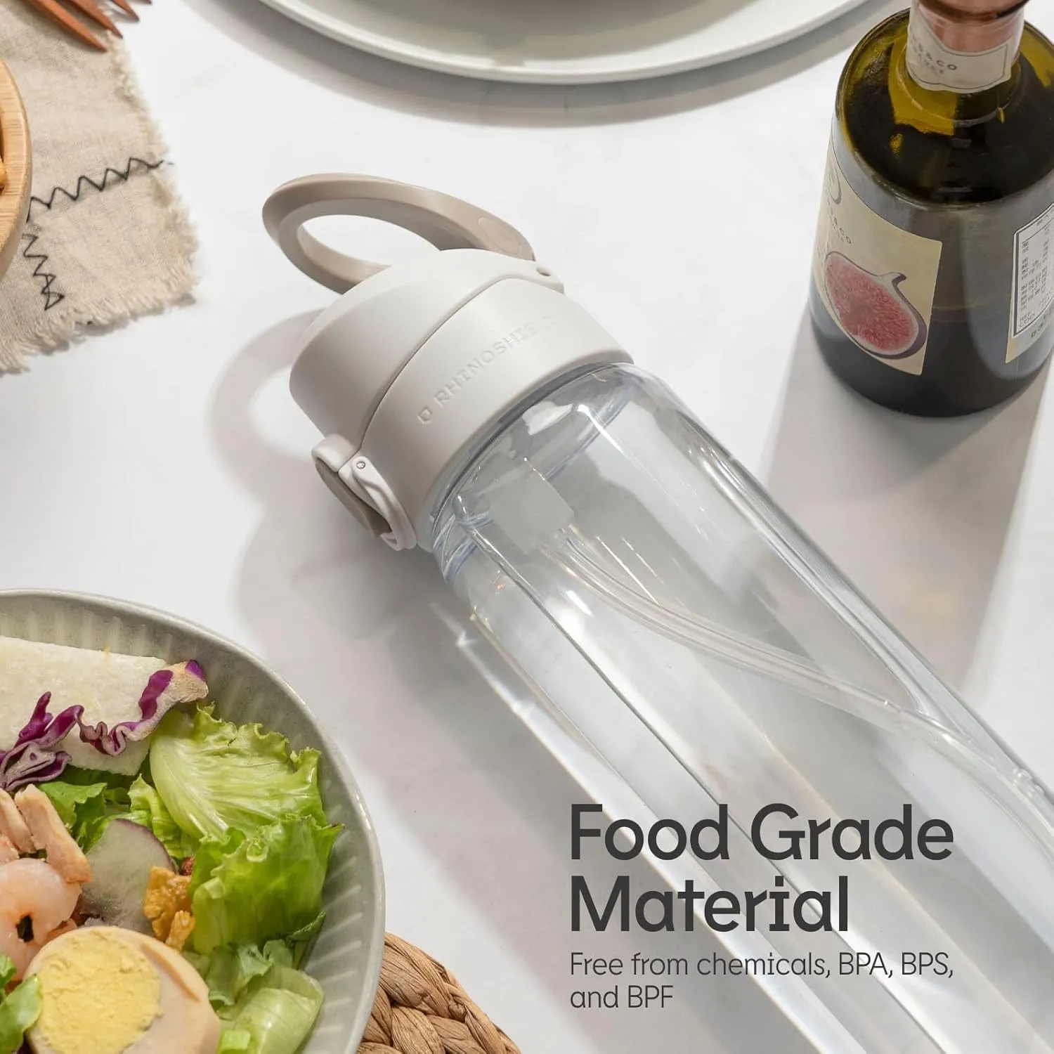 RHINOSHIELD AquaStand Magnetic Bottle 23 oz | Stainless Steel Insulated Sport Bottle without straw, with MagSafe Handle, Adjustable Tripod, Leak-Proof - Black - NASA/Astronaut Suit - Insignia Patch