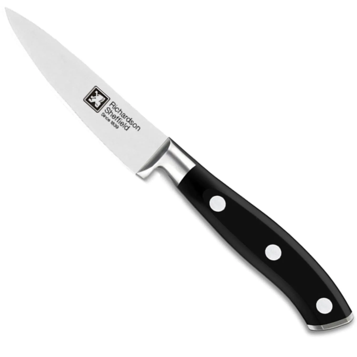 Richardson Sheffield FN169 Vulcano Professional PARING Knife 3.5", Stainless Steel, NSF Approved,Silver, Black