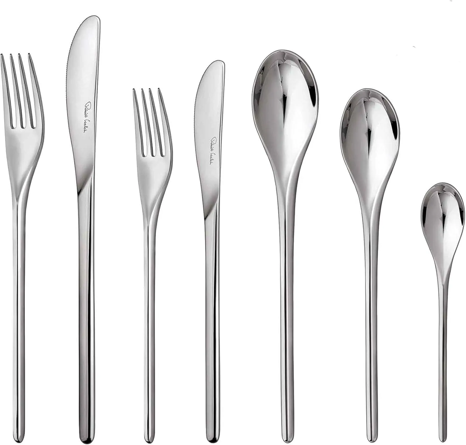 Robert Welch Bud Bright Cutlery Set, 84 Piece for 12 People. Made from The Stainless Steel. Dishwasher Safe.