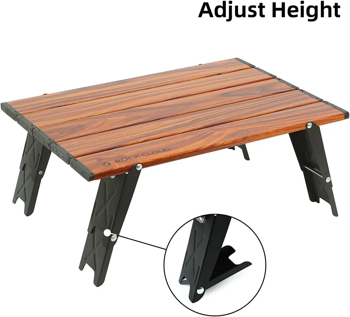 ROCK CLOUD Ultralight Folding Beach Table Adjust Height Aluminum Portable Mini Camping Table