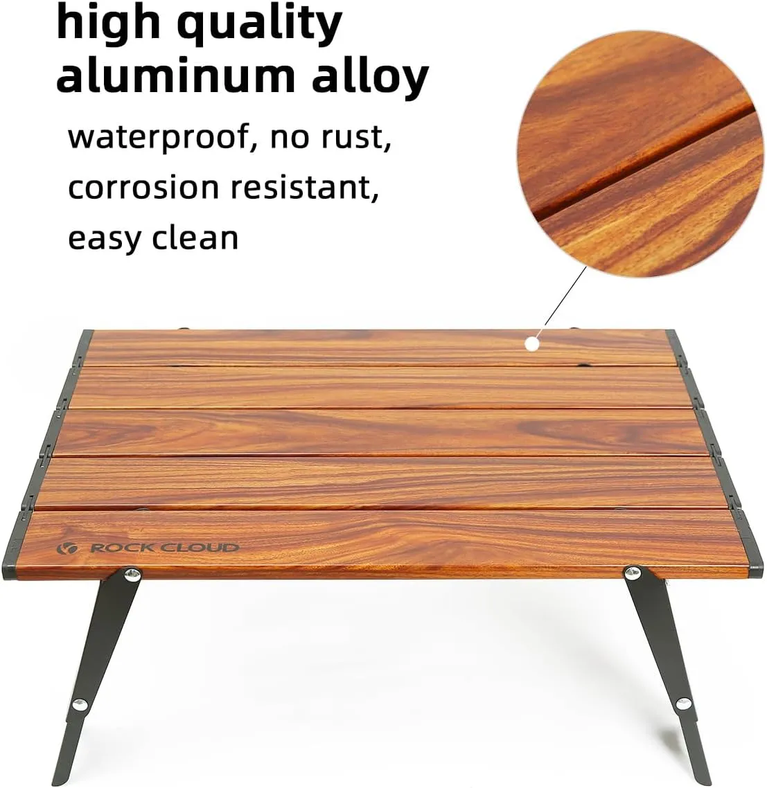ROCK CLOUD Ultralight Folding Beach Table Adjust Height Aluminum Portable Mini Camping Table