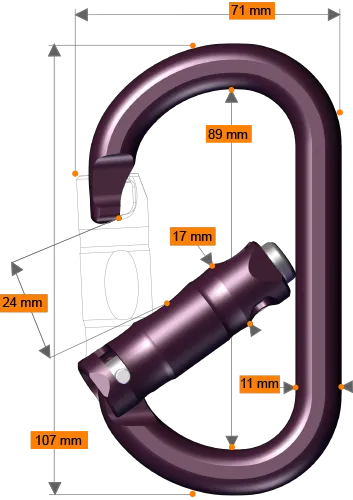 Rock Exotica rockO  Auto-Lock    Carabiner -  24Kn