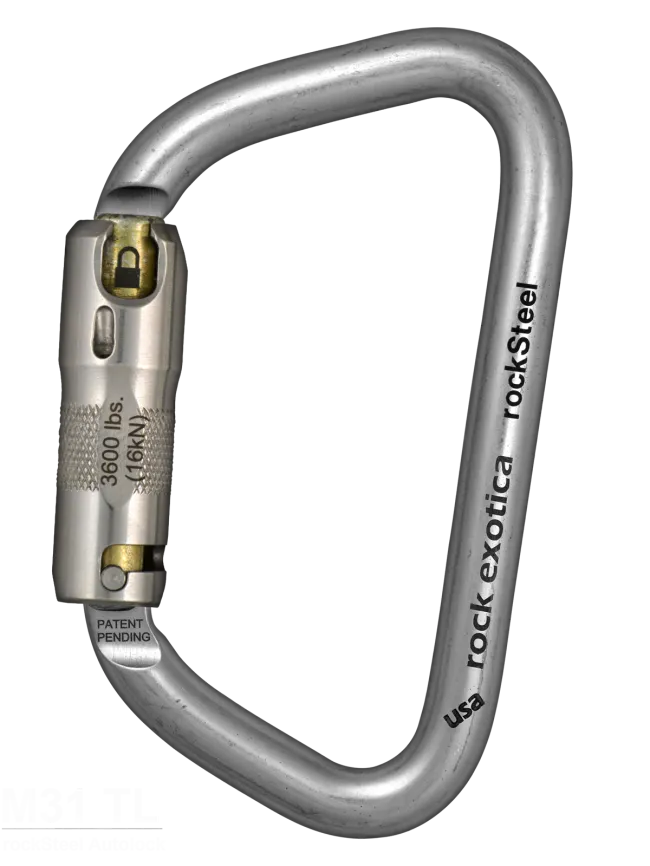 Rock Exotica rockSteel  Auto-Lock  Carabiner Triact Keylock - 45Kn