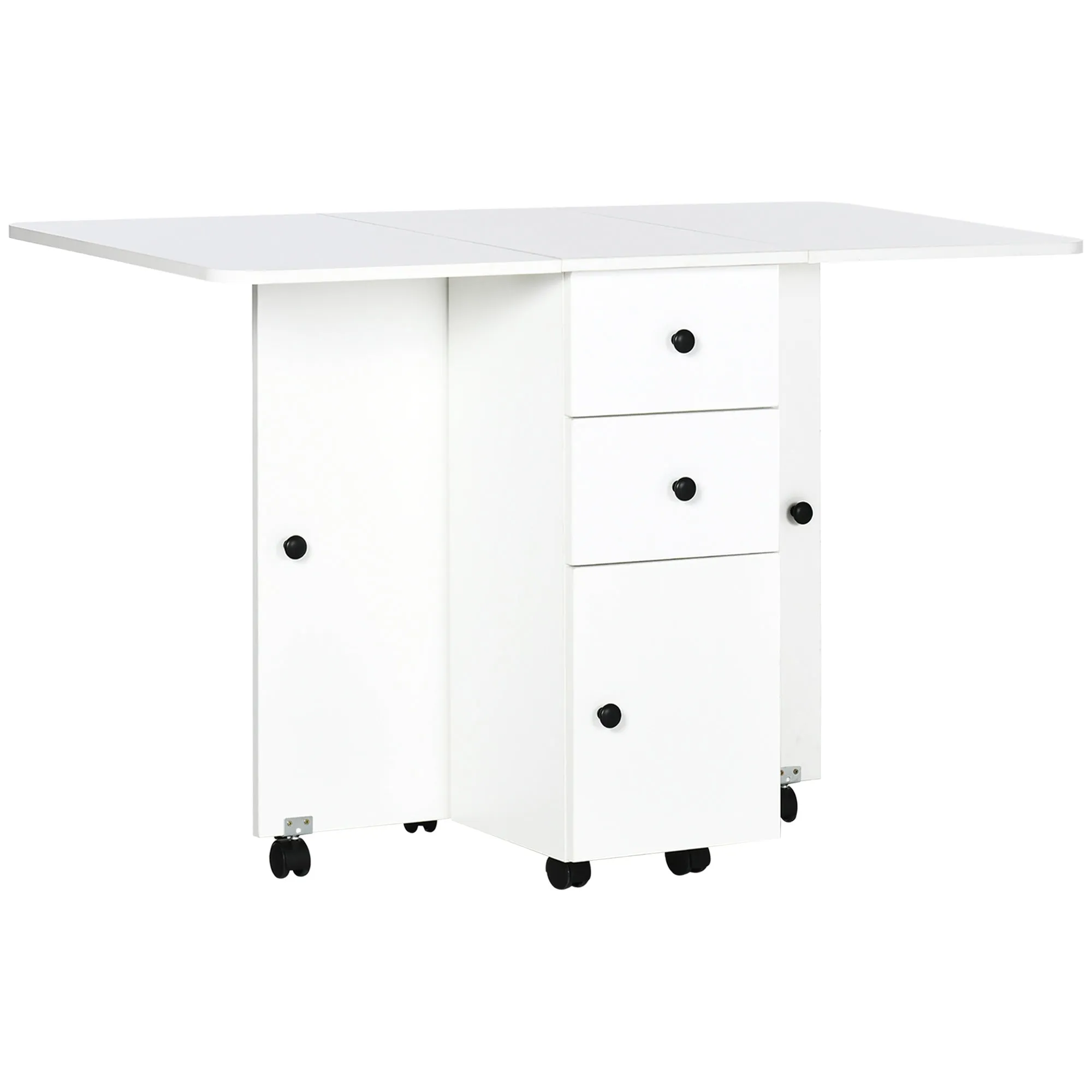 Rootz Folding Kitchen Table - Dining Table - Space-saving Table - Durable Chipboard - 120cm x 60cm x 76.5cm