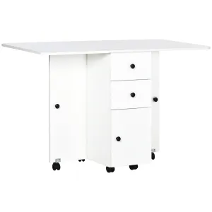 Rootz Folding Kitchen Table - Dining Table - Space-saving Table - Durable Chipboard - 120cm x 60cm x 76.5cm