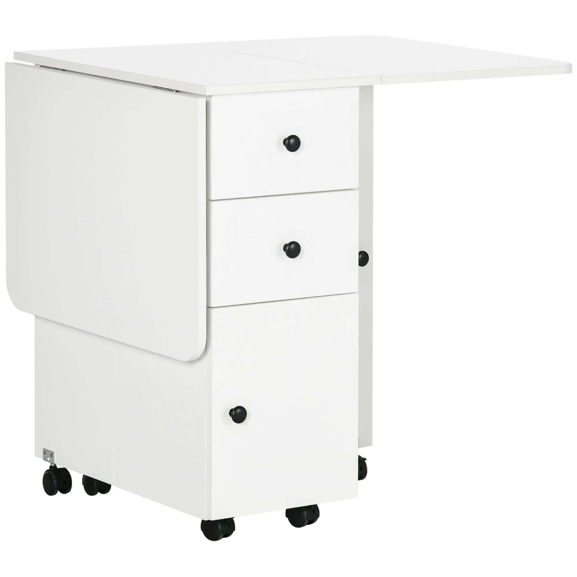 Rootz Folding Kitchen Table - Dining Table - Space-saving Table - Durable Chipboard - 120cm x 60cm x 76.5cm