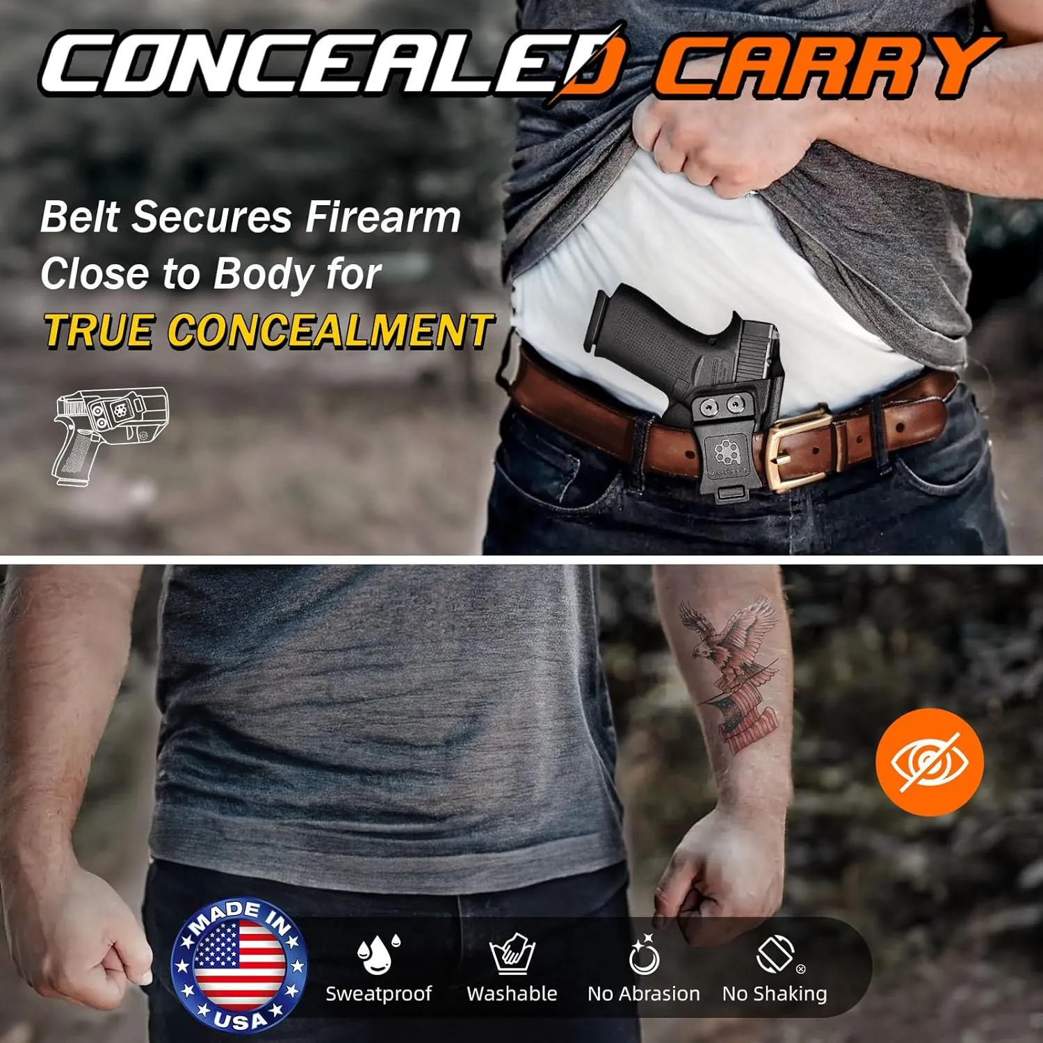 Ruger Max 9 Holster IWB Kydex Fit: Ruger Max-9 Pistol – Inside Waistband Concealed Carry – Adjustable Cant & 'Posi-Click' Retention – No Wear - No Jitter - USA Made by Amberide