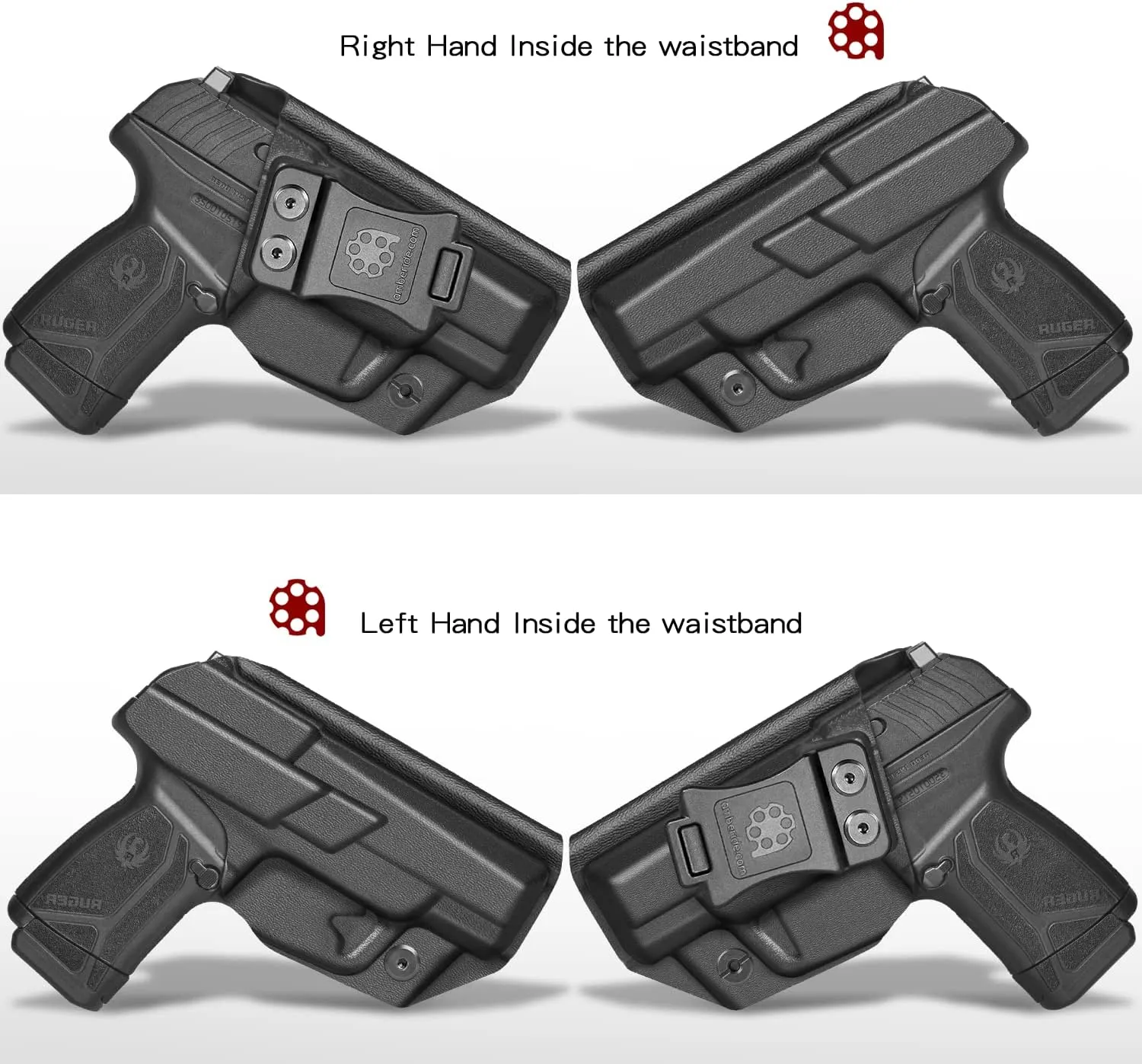 Ruger Max 9 Holster IWB Kydex Fit: Ruger Max-9 Pistol – Inside Waistband Concealed Carry – Adjustable Cant & 'Posi-Click' Retention – No Wear - No Jitter - USA Made by Amberide