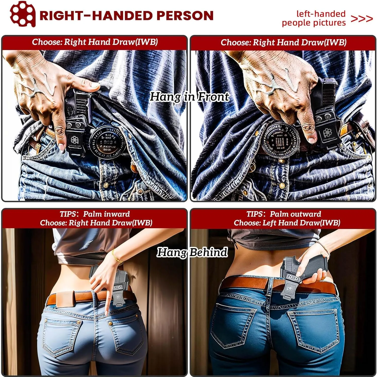 Ruger Max 9 Holster IWB Kydex Fit: Ruger Max-9 Pistol – Inside Waistband Concealed Carry – Adjustable Cant & 'Posi-Click' Retention – No Wear - No Jitter - USA Made by Amberide