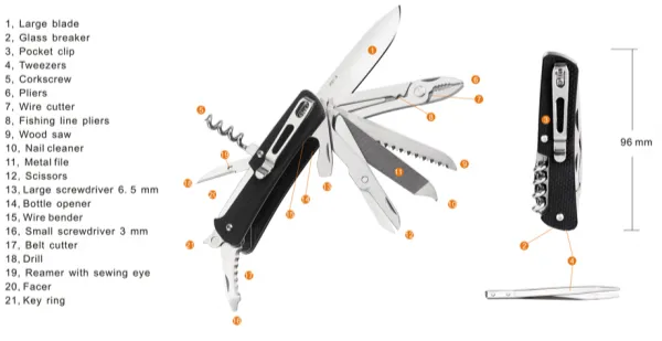 Ruike - Knife Multi-Function M61 - Black