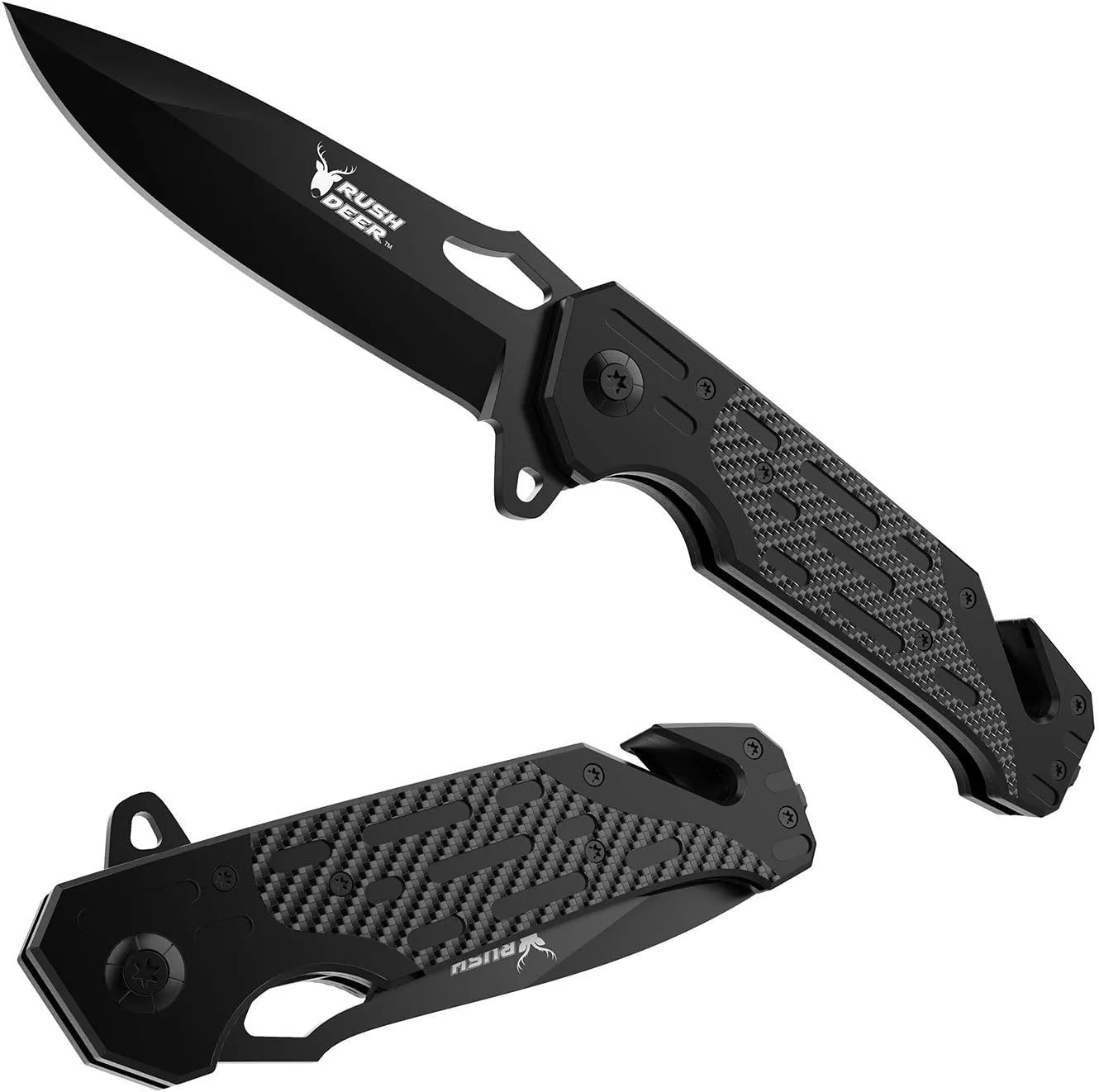 Rush Deer Pocket Knife, Self Defense Knife, Pocket Knife for Men Women Lightweight,EDC Pocket Knives with Clip, Glass Breaker,Christmas Gifts for Men Women Dad Husband