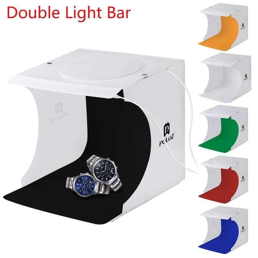 Rynx | Mini Light Box Double LED Light Room Photo Studio Photography Lighting Shooting Tent Background Cube Box Photo Studio Dropship New