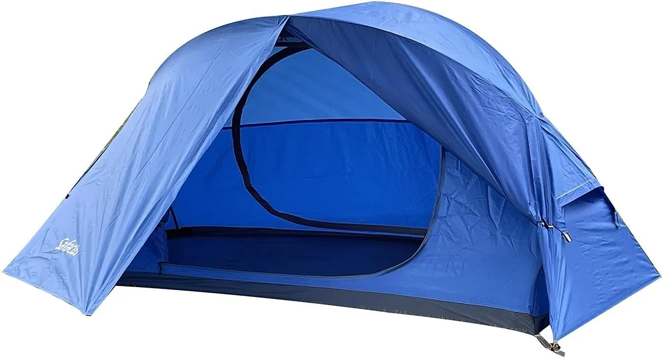SAFACUS 1 Person Tent for Outdoor Backpacking, Lightweight Double Layer Waterproof 1 Man Tent, Easy Set up Tent with Two Doors Aluminum Poles for Camping Hiking Mountaineering