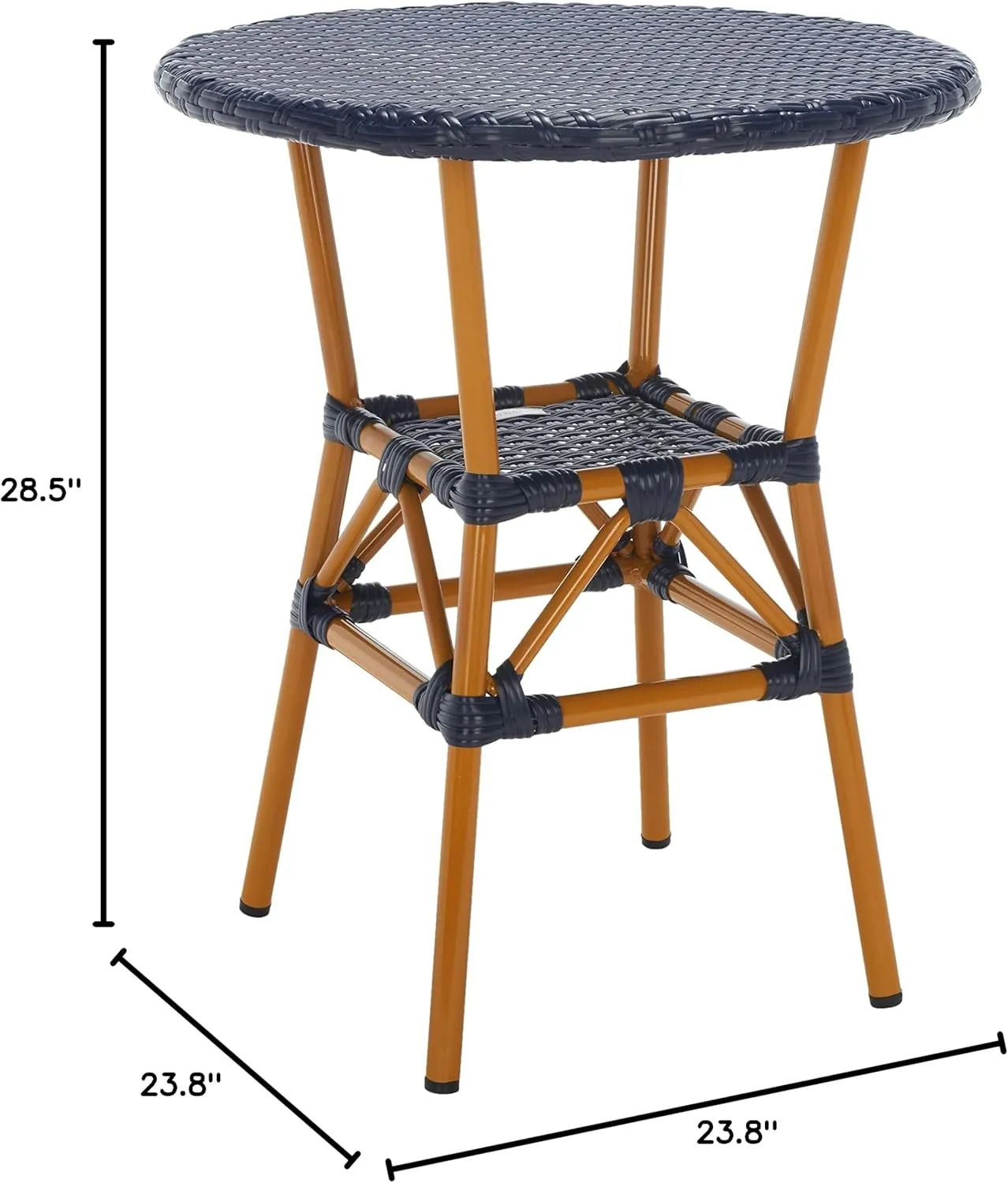 SAFAVIEH Outdoor Collection California Navy Bistro Table (Fully Assembled)