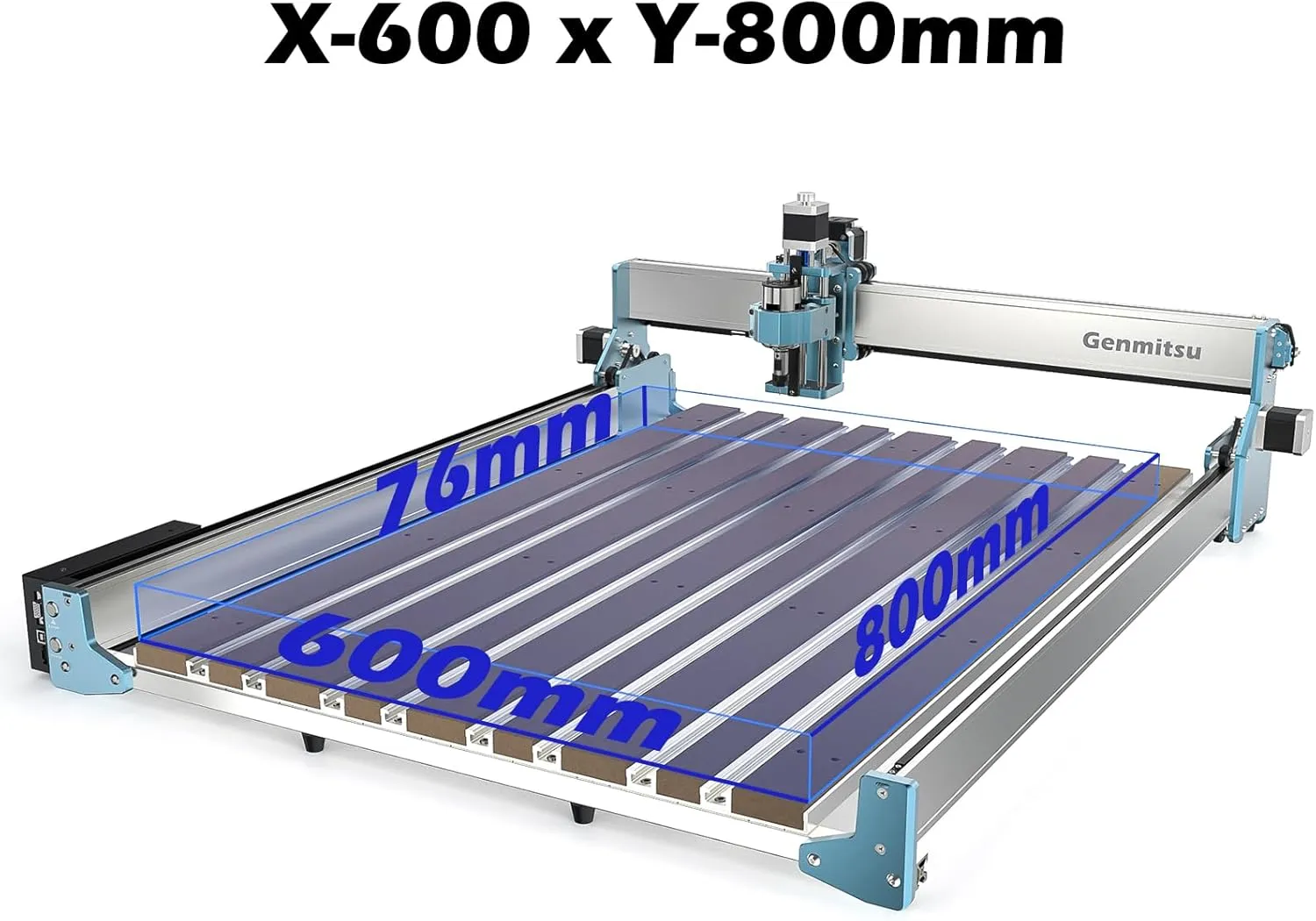 SainSmart Genmitsu 2080 Aluminum & MDF Hybrid Spoilboard Table for 4040 Reno CNC Router Milling Machine, Expand The Work Area to X-600 x Y-800mm (23.6’’ x 31.5’’)