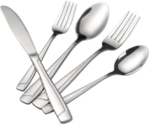 Sandmovie Stainless Steel Flatware Set, Cutlery Set, Fork Knife Spoon Set, 30 Pieces, Service for 6 Persons