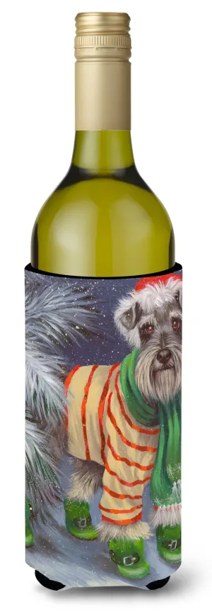 Schnauzer Christmas Green Boots Wine Bottle Hugger PPP3160LITERK