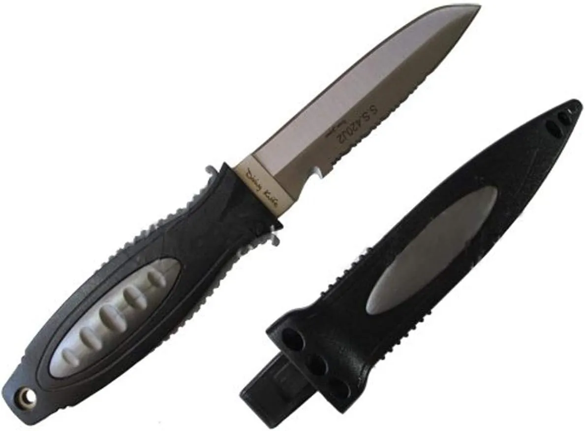 Scuba Choice Scuba Diving 10" Stainless Steel Point-Tip Dive Knife with 2 Knife Straps