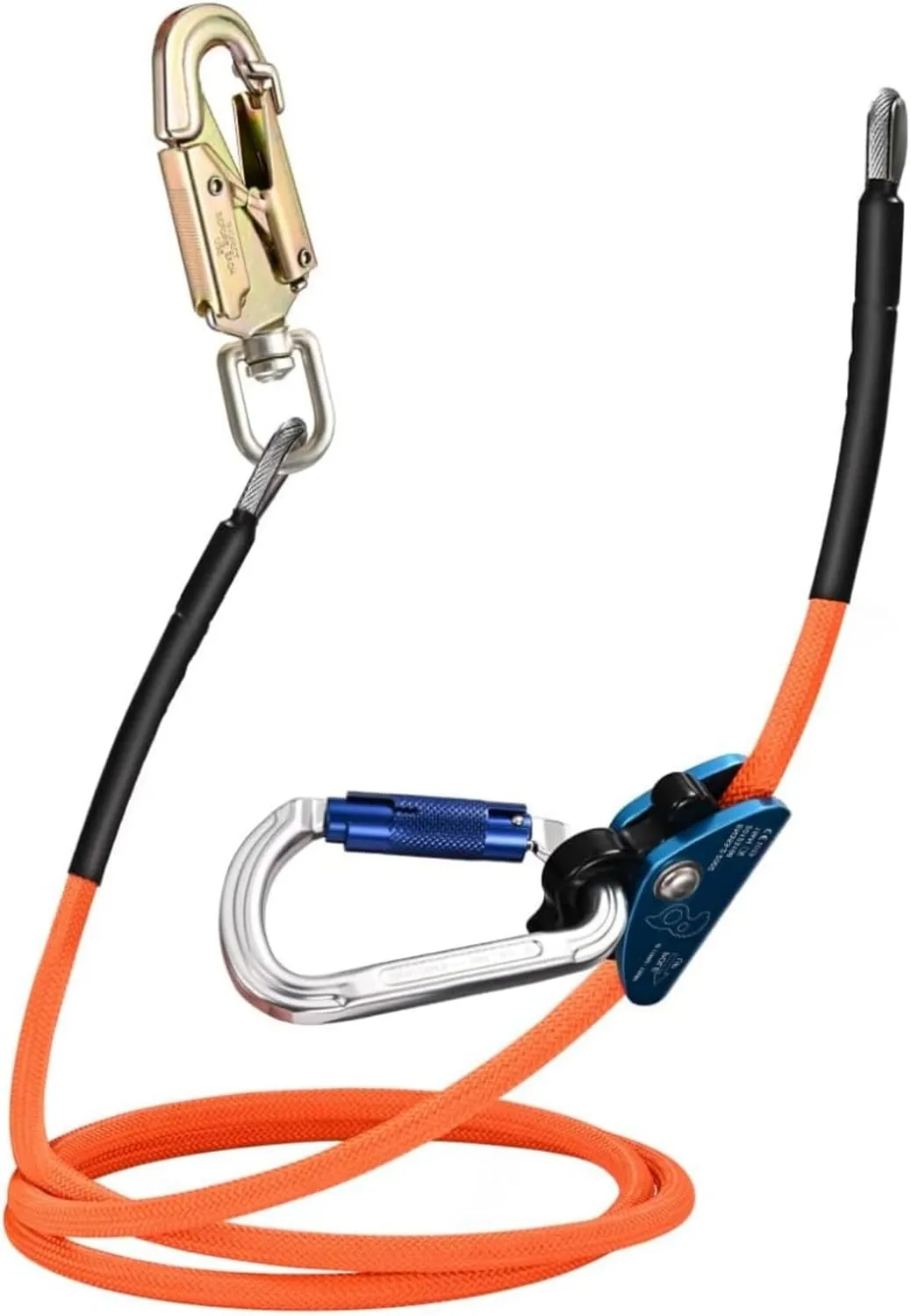 SEAAN Steel Wire Core Flipline Kit 1/2'' x 8FT Flipline for Tree Climbing Arborist Lanyard - Adjustable, Better Grab, Low Stretch, Cut Resistant