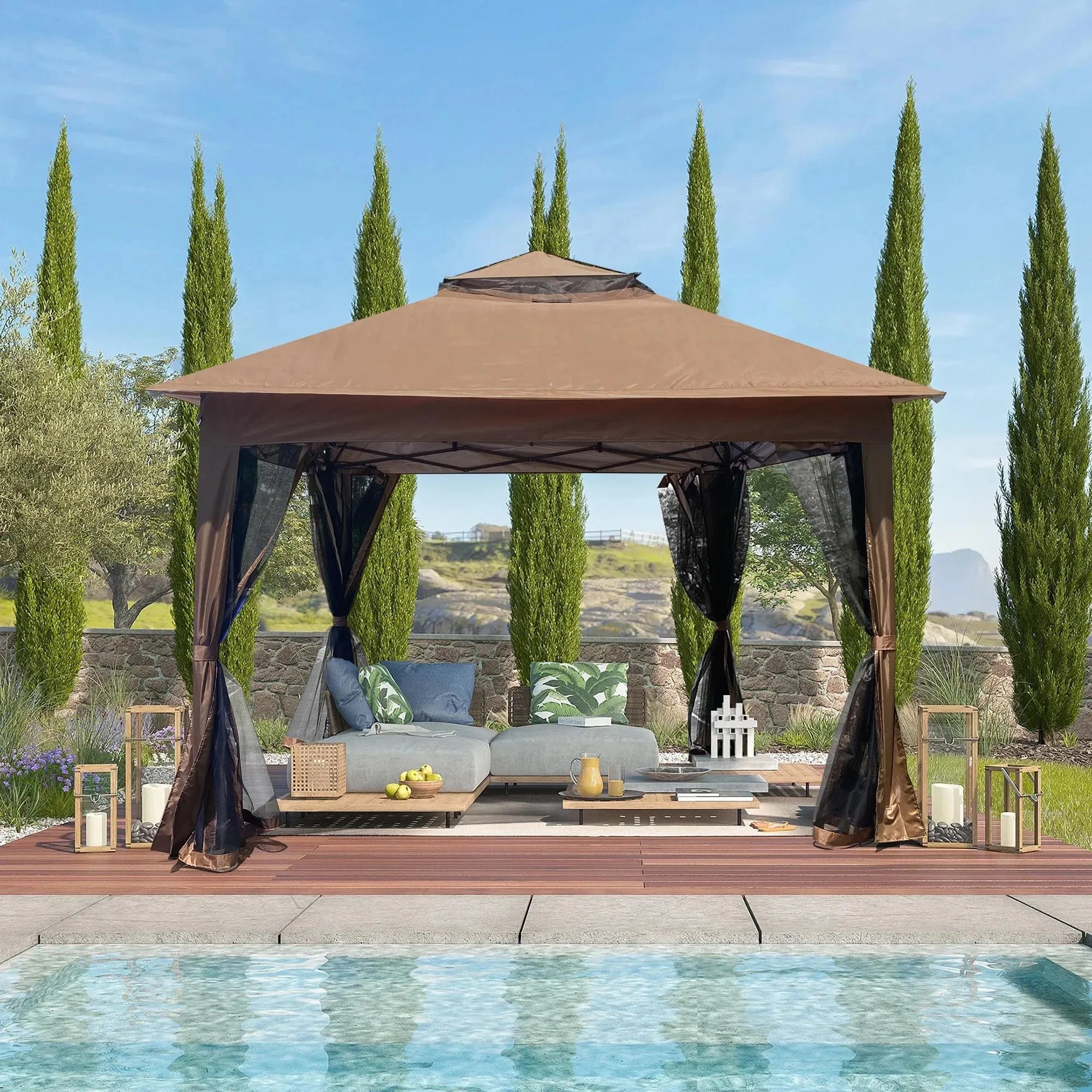 Segmart 11' x 11' Double Roof Outdoor Gazebo Tent, Water-Resistant