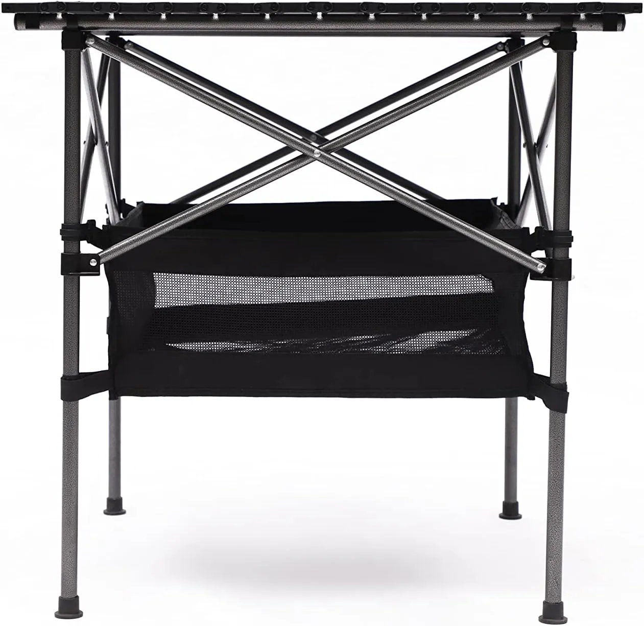 Set of 3, Folding Outdoor Camping Table and Chairs Set for Indoor, Outdoor Camping, Picnics, Beach,Backyard, BBQ, Party, Patio 27.56" L*27.56" W*27.56" H Black/Gray