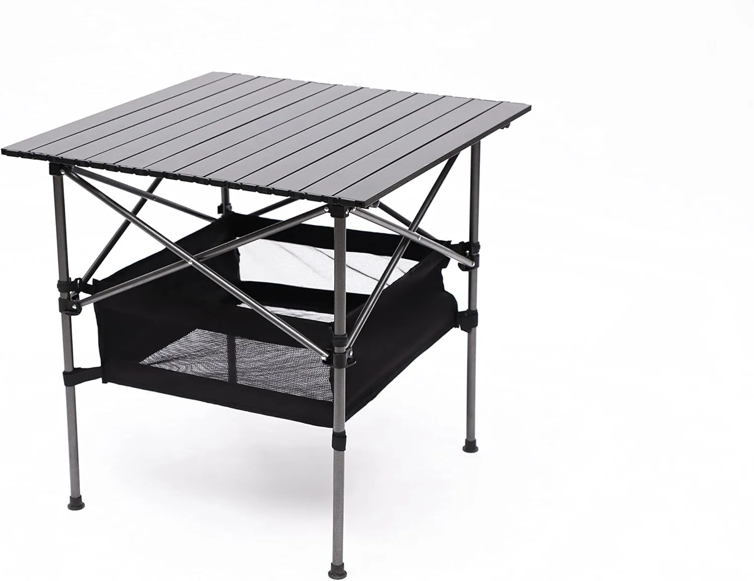 Set of 3, Folding Outdoor Camping Table and Chairs Set for Indoor, Outdoor Camping, Picnics, Beach,Backyard, BBQ, Party, Patio 27.56" L*27.56" W*27.56" H Black/Gray