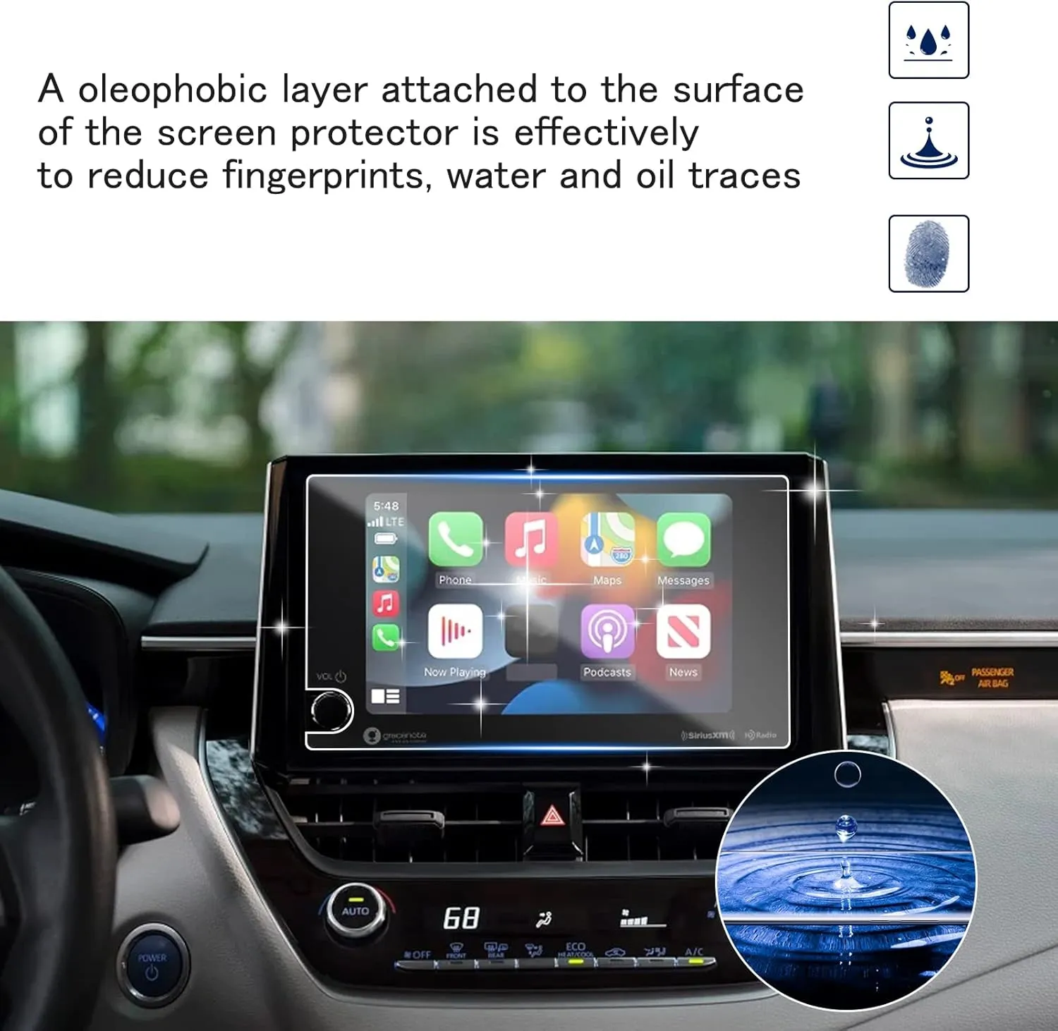 SHAOHAO 2 PCS for 2024 2025 Toyota Corolla Screen Protector Fit for 2023 2024 2025 Toyota Corolla Hatchback/Cross/Hybrid Accessories L, LE, XLE, S, SE, XSE 8 Inch Touch Screen HD Clear Screen Cover