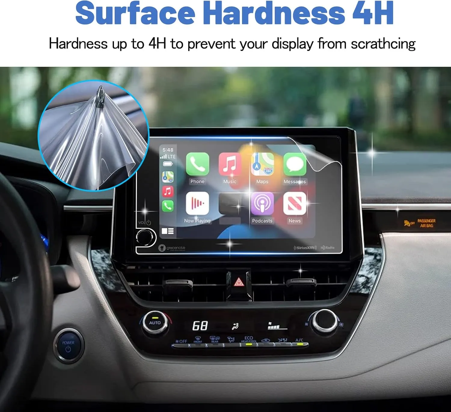 SHAOHAO 2 PCS for 2024 2025 Toyota Corolla Screen Protector Fit for 2023 2024 2025 Toyota Corolla Hatchback/Cross/Hybrid Accessories L, LE, XLE, S, SE, XSE 8 Inch Touch Screen HD Clear Screen Cover