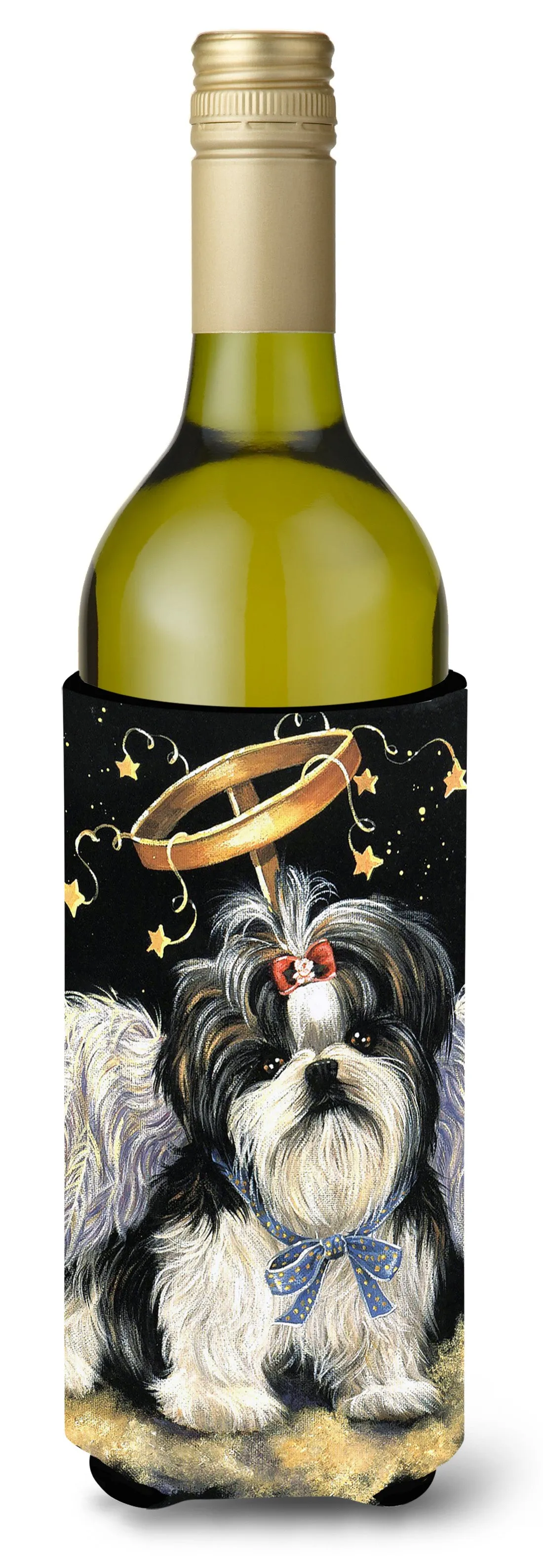 Shih Tzu Christmas Angel Wine Bottle Hugger PPP3127LITERK