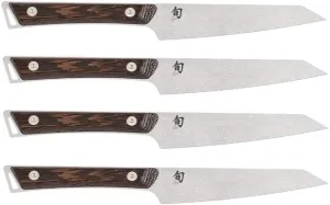 Shun Kanso 4 Piece Steak Knife Set, 5" Kanso Steak Knives, Handcrafted Japanese Knife Set, AUS10A Stainless Steel Blades, Tagayasan Handles