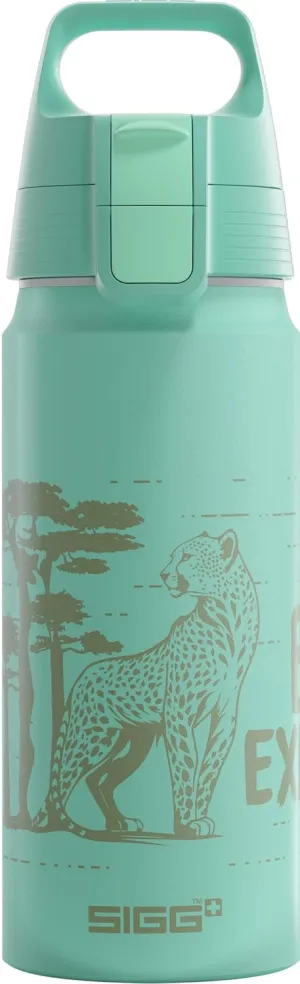SIGG - Aluminium Children's Drinking Bottle - WMB ONE Brave Cheetah - Suitable for Carbonated Drinks - Leak-Proof - Feather-Light - BPA Free - ClimatePartner Certified - Sports & School - Light Blue -