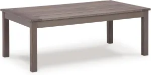 Signature Design by Ashley Hillside Barn Contemporary Weather Resistant Outdoor Coffee Table, Dark Brown