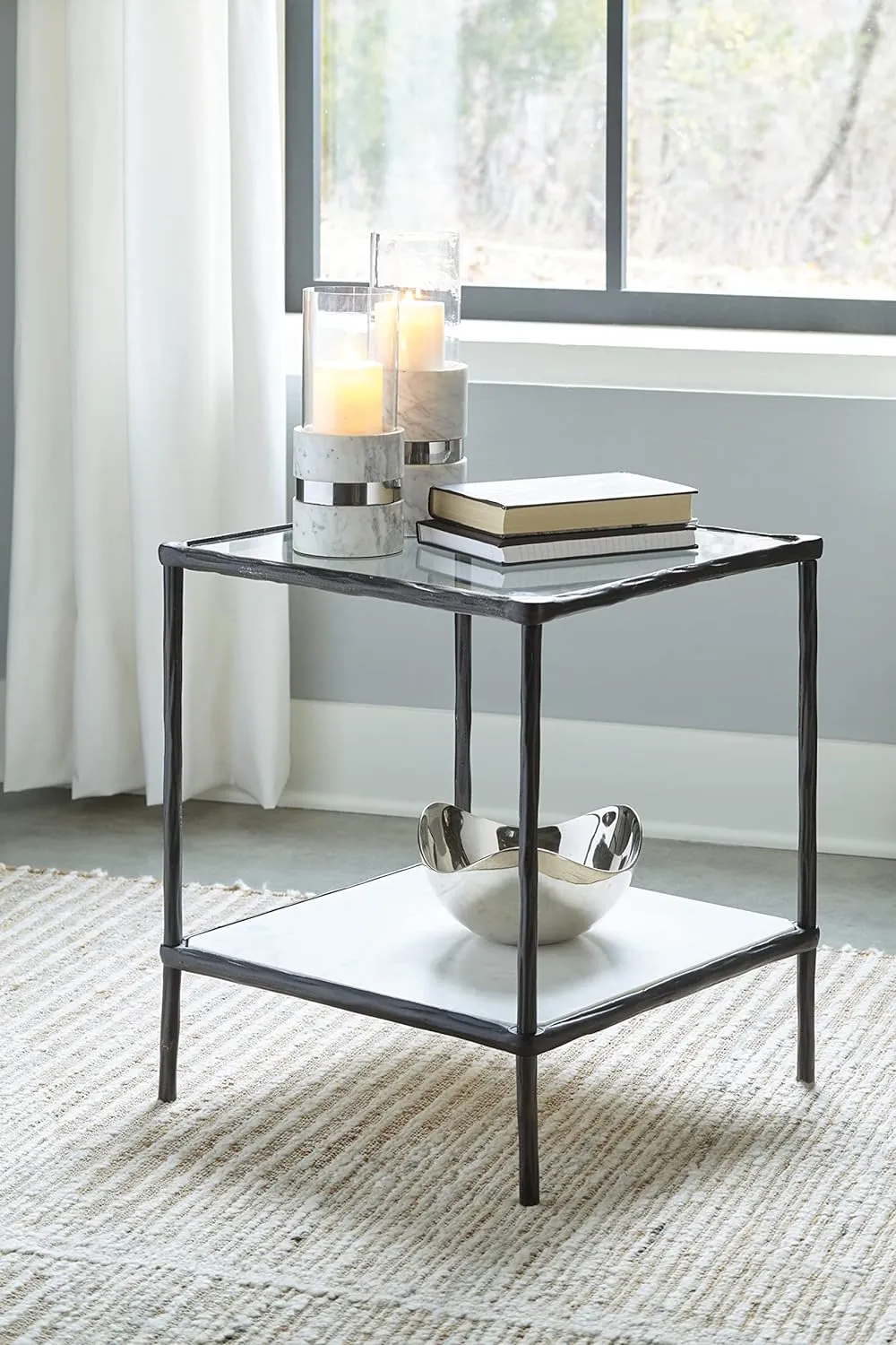 Signature Design by Ashley Ryandale Contemporary Accent Table, Antique Black