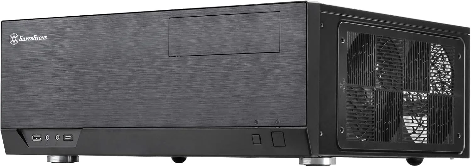 SilverStone Technology Home Theater Computer Case (HTPC) with Faux Aluminum Design for ATX/Micro-ATX Motherboards and New USB Type C Front Port, SST-GD09B-C