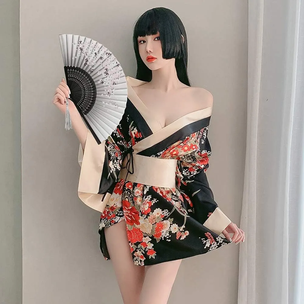 SINMIUANIME Women Lingerie Sexy Lingerie Japanese Retro Kimono Dress Cosplay Japanese Kimono Suit