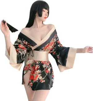 SINMIUANIME Women Lingerie Sexy Lingerie Japanese Retro Kimono Dress Cosplay Japanese Kimono Suit