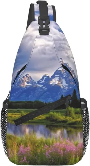 Sling Bags for Women Men grand teton national park Sling Backpack Adjustable Belt Bum Bags Fanny Pack for Travel Sports Running Hiking Waist Packs