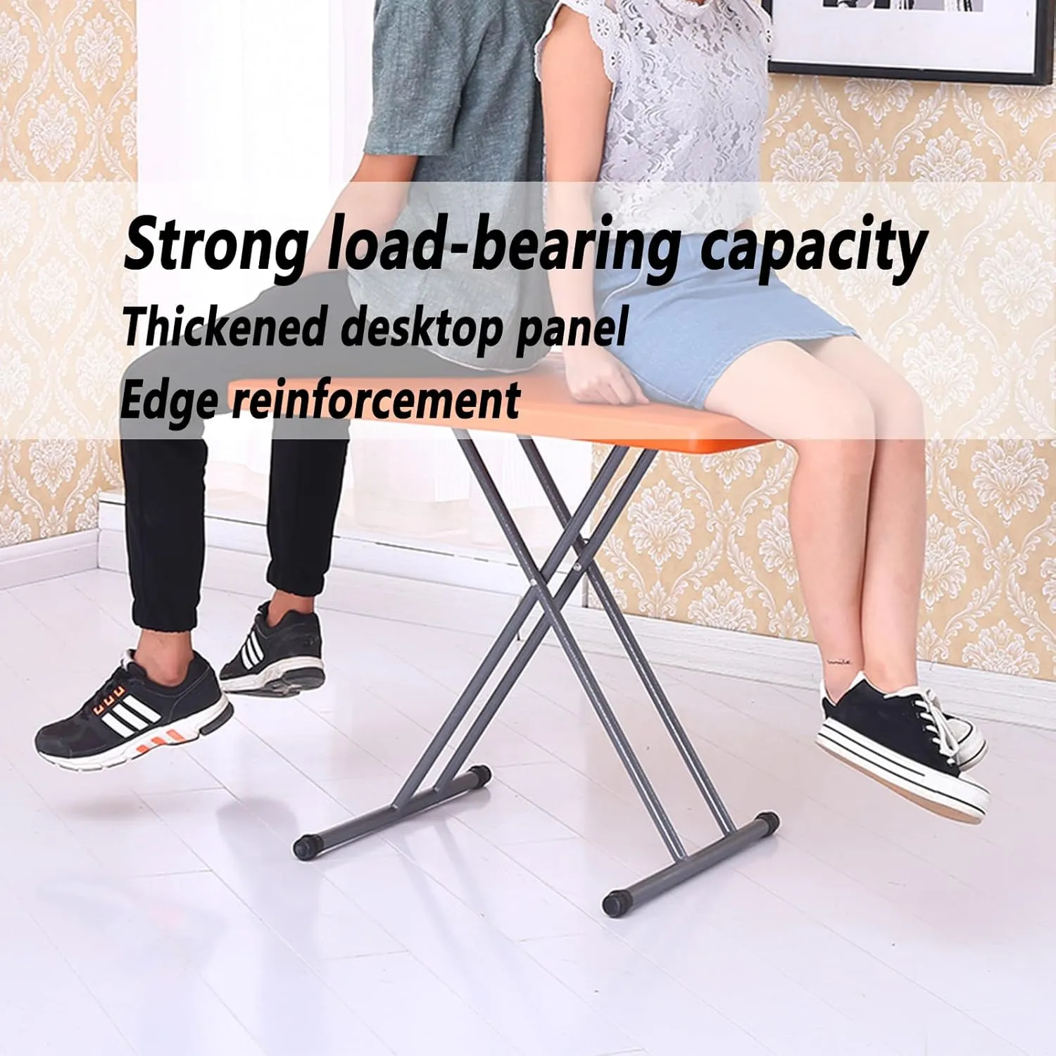 Small Camping Personal Folding Table, Small Adjustable Folding Table, Indoor Outdoor Portable Heavy Duty Adjustable Height Kitchen or Camping Barbecues Picnic Party Tables,Yellow